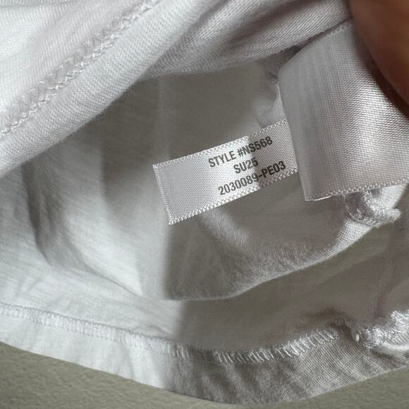 Madewell Medium Crew Neck White Pima Cotton Peru Boxy Crop Tee in Soft Slub - Picture 9 of 9